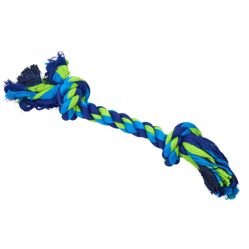 Buster Colour Dental Rope Blå Lime - Dogtoys  - 5703188318169