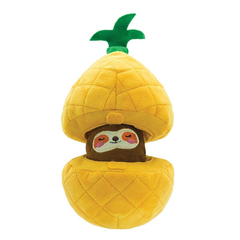 Hugsmart Puzzle Hunter Plys Pinapple Fun - Hugsmart Dogtoys  - 628176680019
