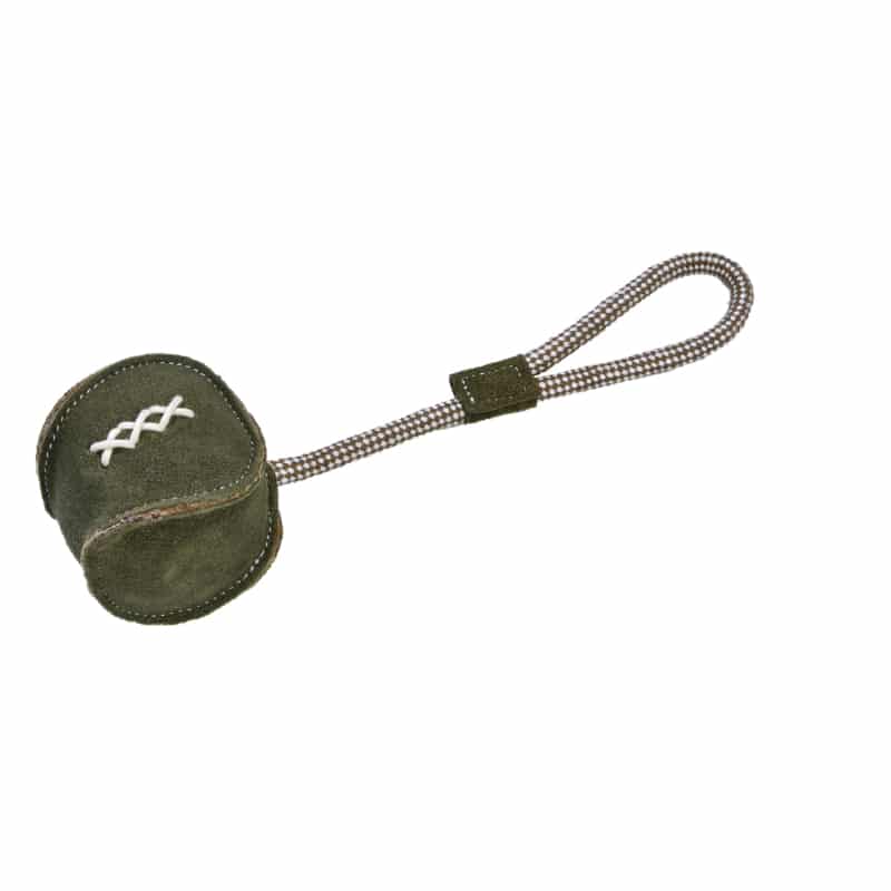 Grøn Bobby Reblegetøj Med Ruskindsbold Oliven - Dogtoys  - 3380350308290